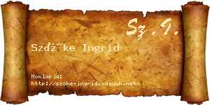 Szőke Ingrid névjegykártya