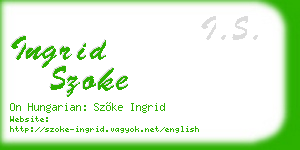 ingrid szoke business card