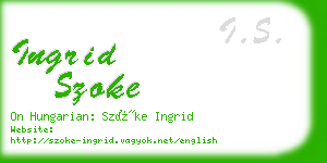 ingrid szoke business card